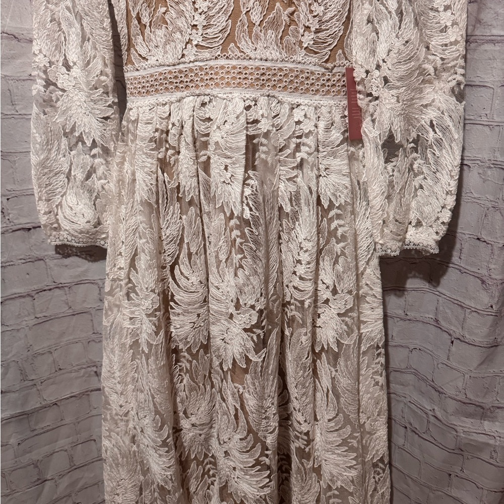 Ivy City Co Cream Floral Lace Dress XS - 0 - Picture 12 of 13